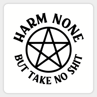 Harm None but Take No Shit Cheeky Witch® Wiccan Pentacle Sticker